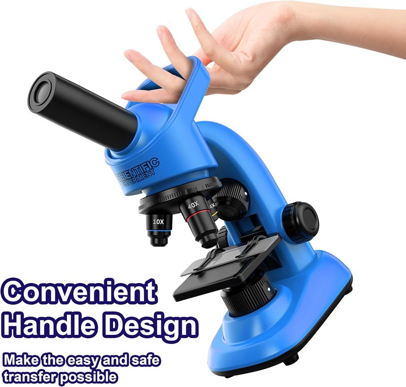 DOUBLE CC Kids Microscope,40-1600x Microscope Kit for Kids Beginners Children,STEM Kit,Prepared Slides,LED Light and Configured Various Operating Tools- Science Experiment Toy for Kids Ages 6-12 - Image 4